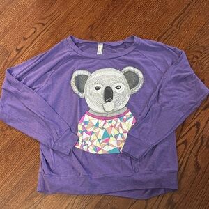 American Apparel Purple Koala Long Sleeve Top